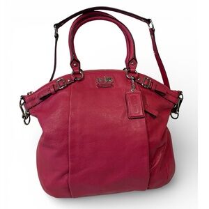 Vintage Coach 18641 Madison Lindsey Leather Satchel in beautiful fuchsia pink